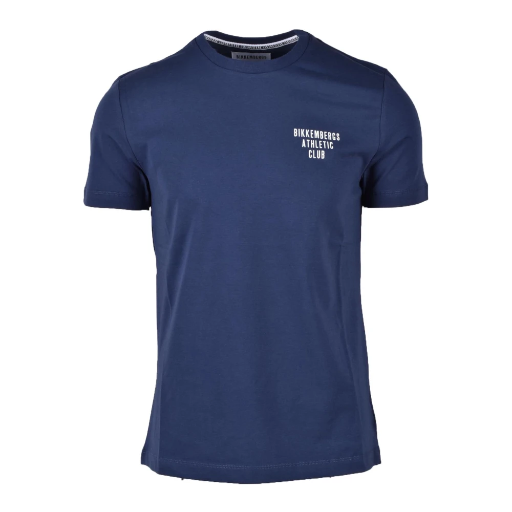 Bikkembergs Katoen Elastaan T-shirt Blue Heren
