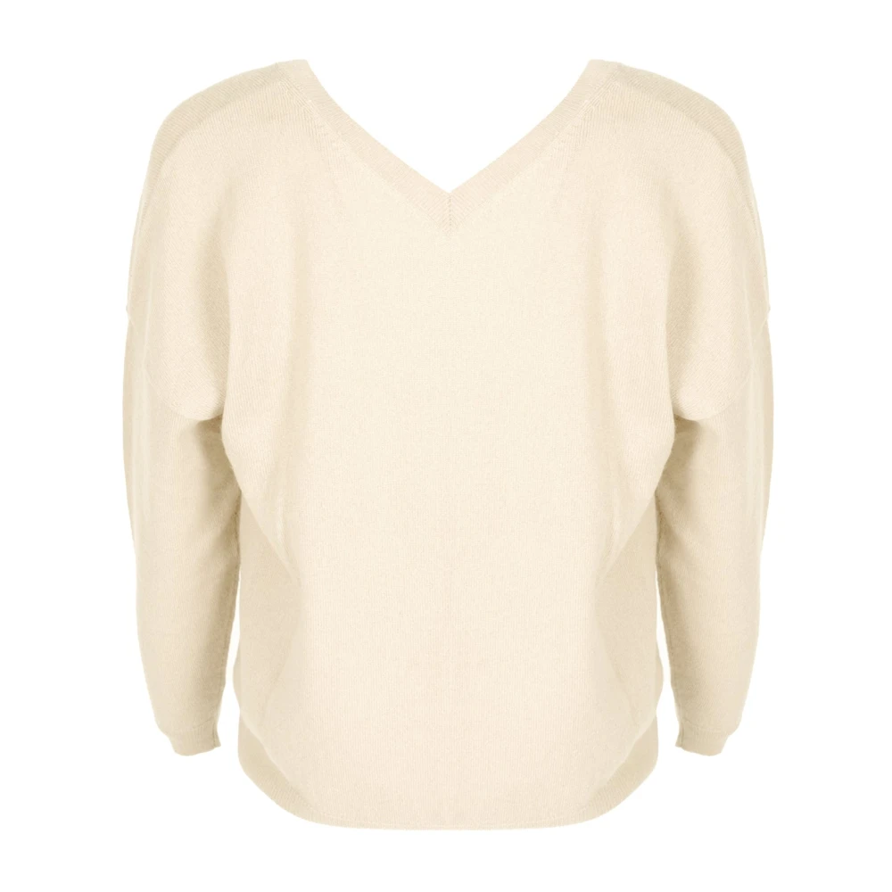 Liu Jo V-Neck Cashmere Sweater Beige Dames
