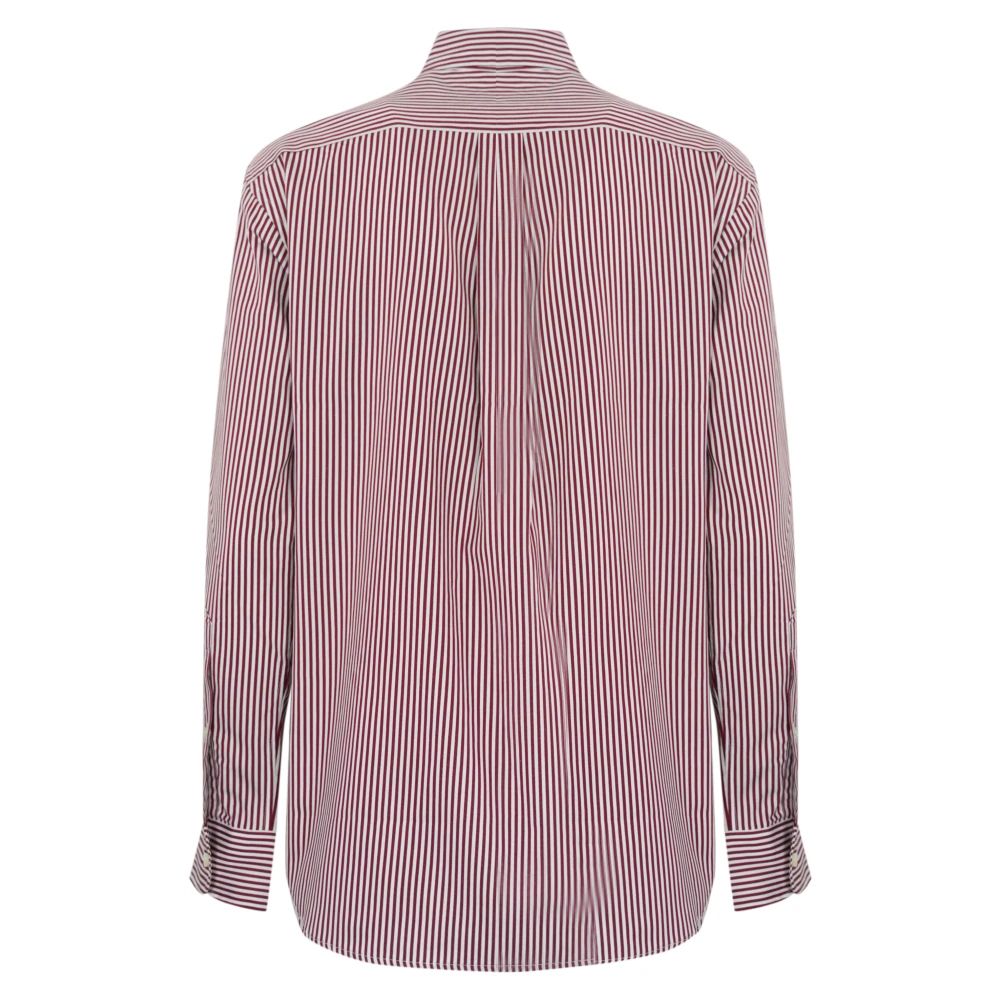 Polo Ralph Lauren Gestreept katoenen overhemd lange mouw Red Dames