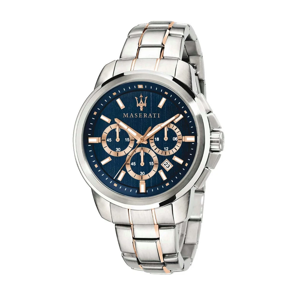 Maserati , Watches, Male, Gray, One Size, Steel Quartz Watch, Blue Case
