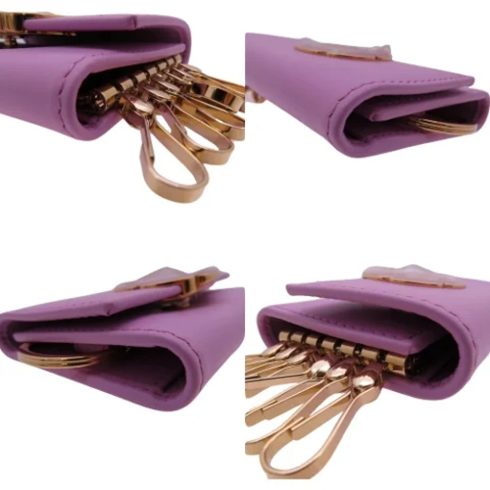 Salvatore Ferragamo Pre-owned Leather key-holders Pink Dames