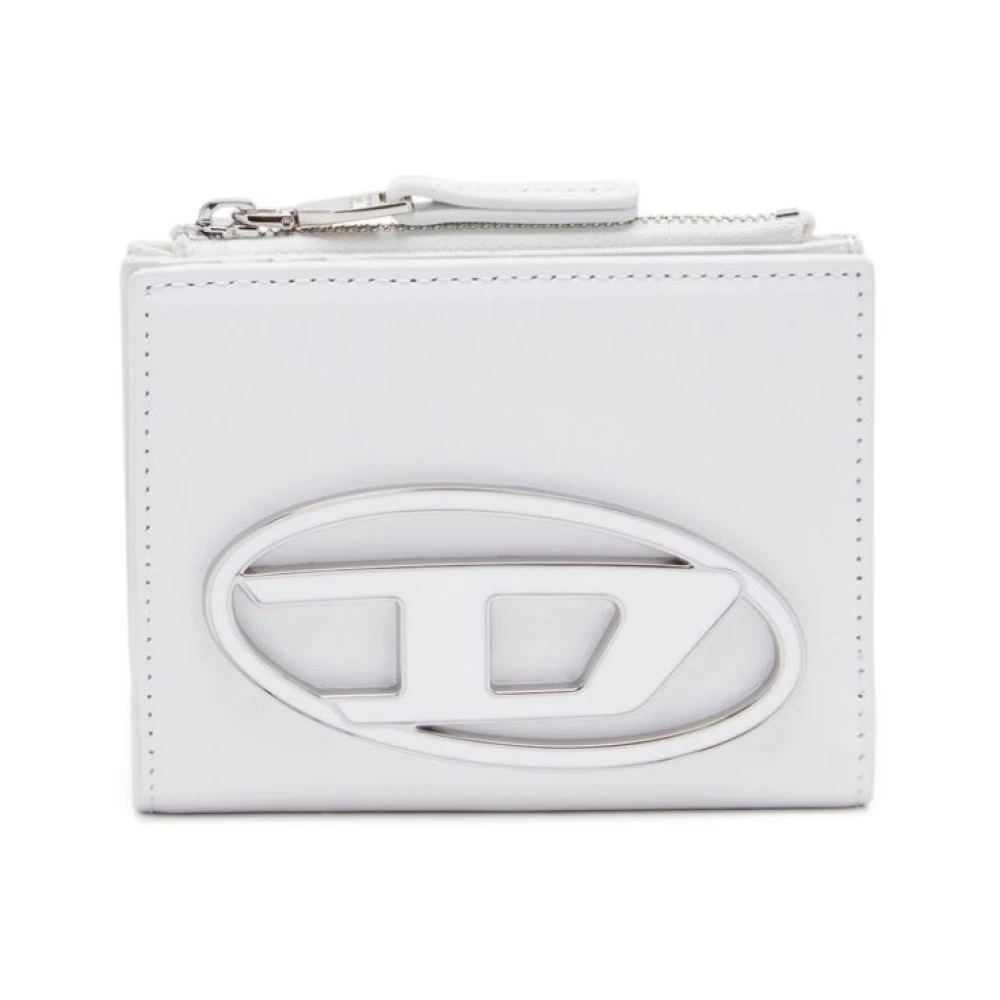 Diesel Kvinno Vit Accessoarer Dam, One Size, Läder, 1Dr Bi-Fold Zip Ii Plånbok