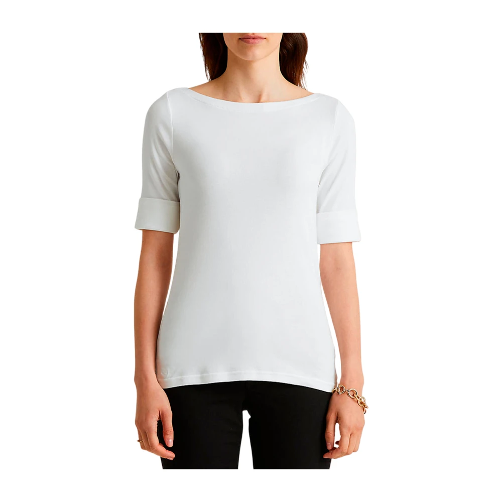 Ralph Lauren Donna Bianco Top, M, New,