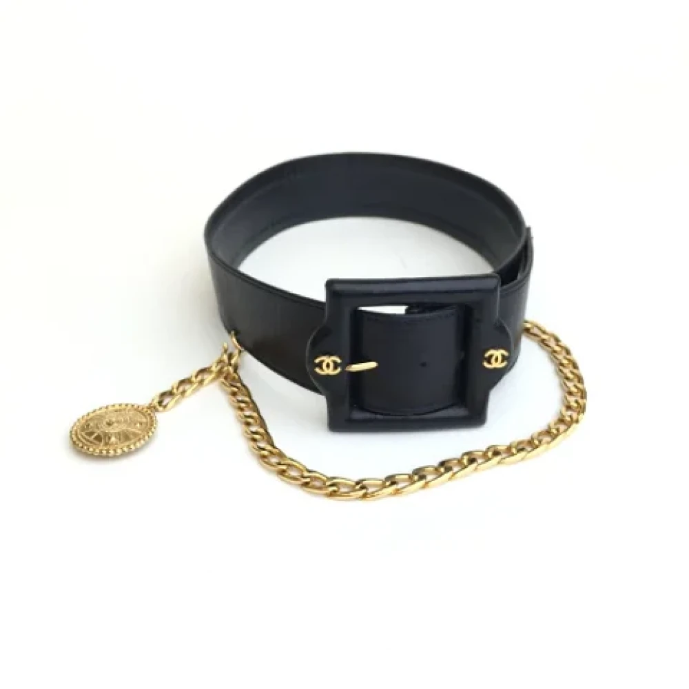 Chanel Vintage Pre-owned Leather belts Black Dames
