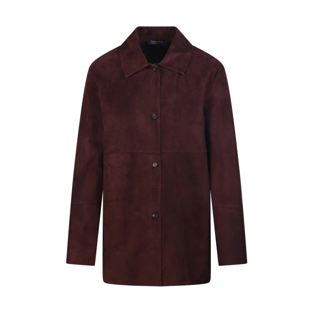 Max Mara , Leather Jackets, Female, Brown, Xs, Gocce Leather Shirt