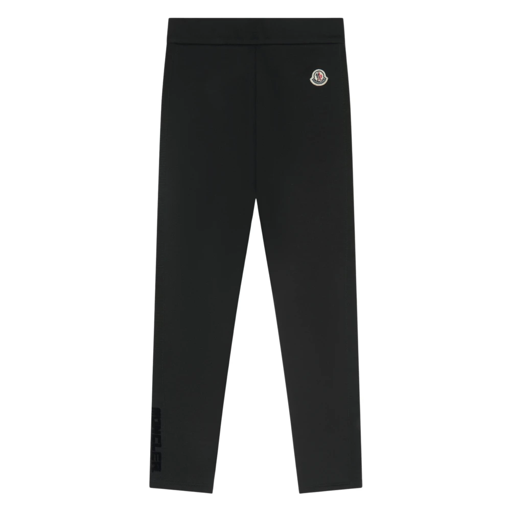 Moncler Girls Black Leggings, 10 Y, Logo Print Leggings
