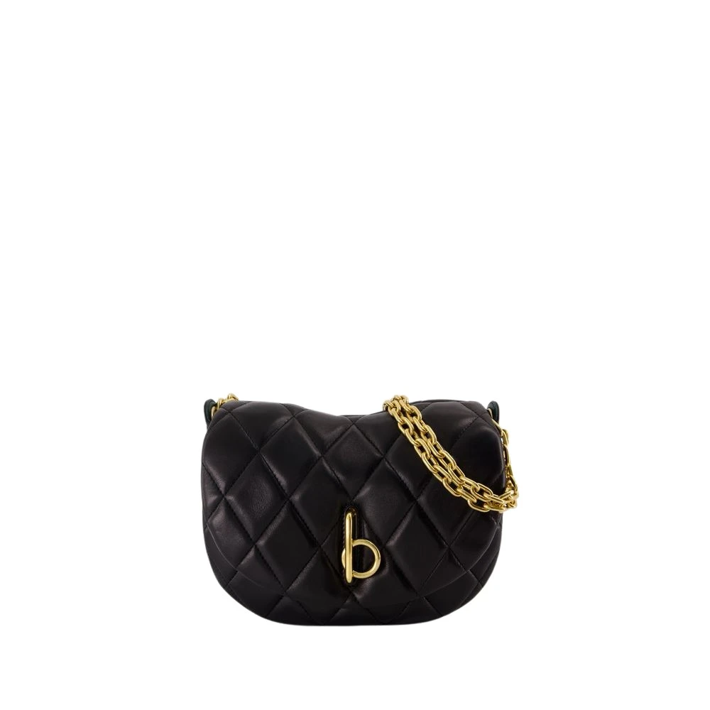 Burberry Gewatteerde Lamsskin Portemonnee Op Ketting Black Dames