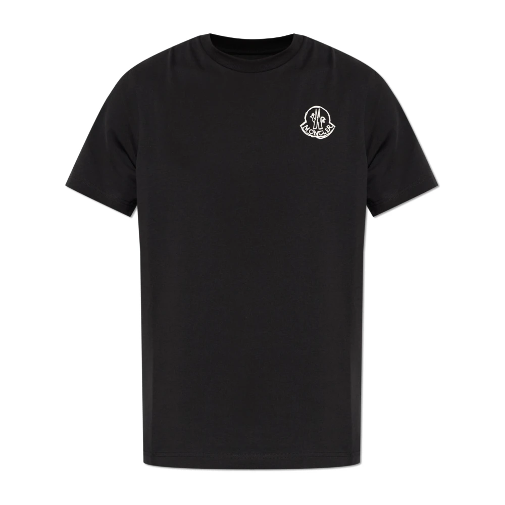 Moncler Black T-Shirts, Male, L, Printed Logo T-Shirt