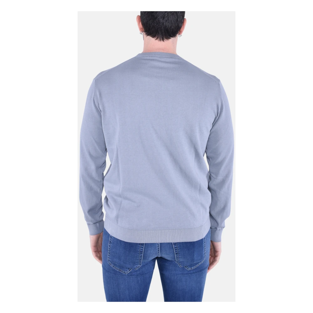 Blauer Katoenen Crewneck Sweater met Vervaagd Effect Gray Heren