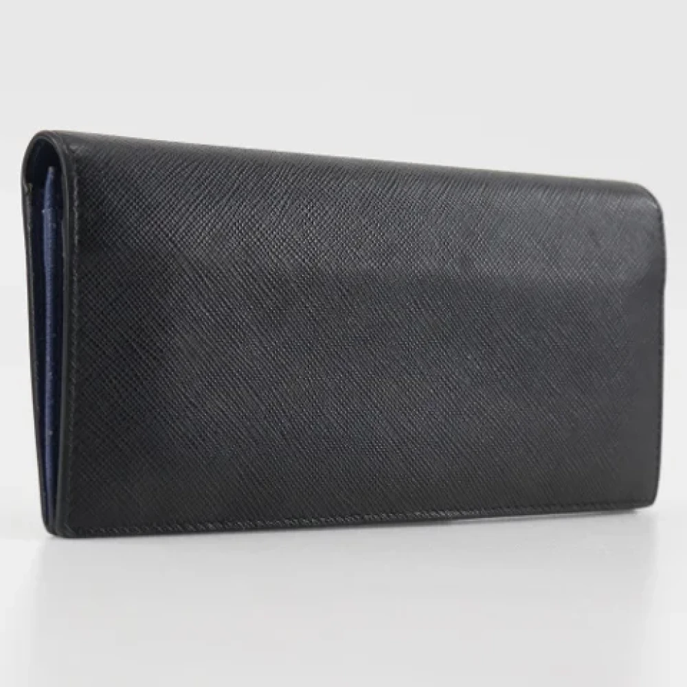 Prada Vintage Pre-owned Leather wallets Black Heren