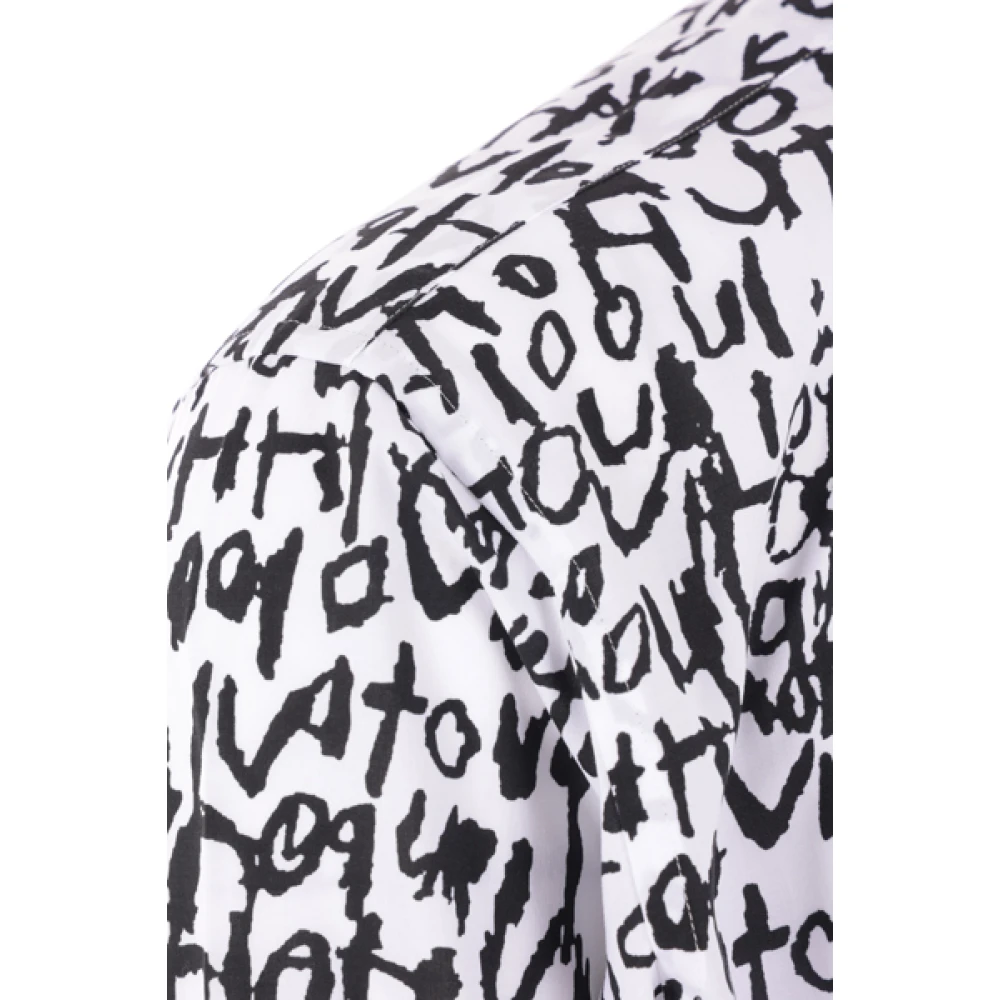Comme des Garçons Oversized Shirt met Contrast Lettering Print Black Heren