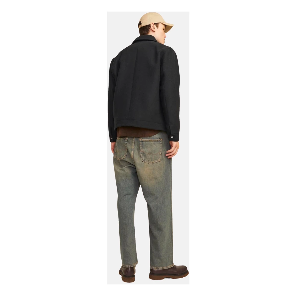 jack & jones Stijlvolle Hemdjacke met Functionele Details Black Heren