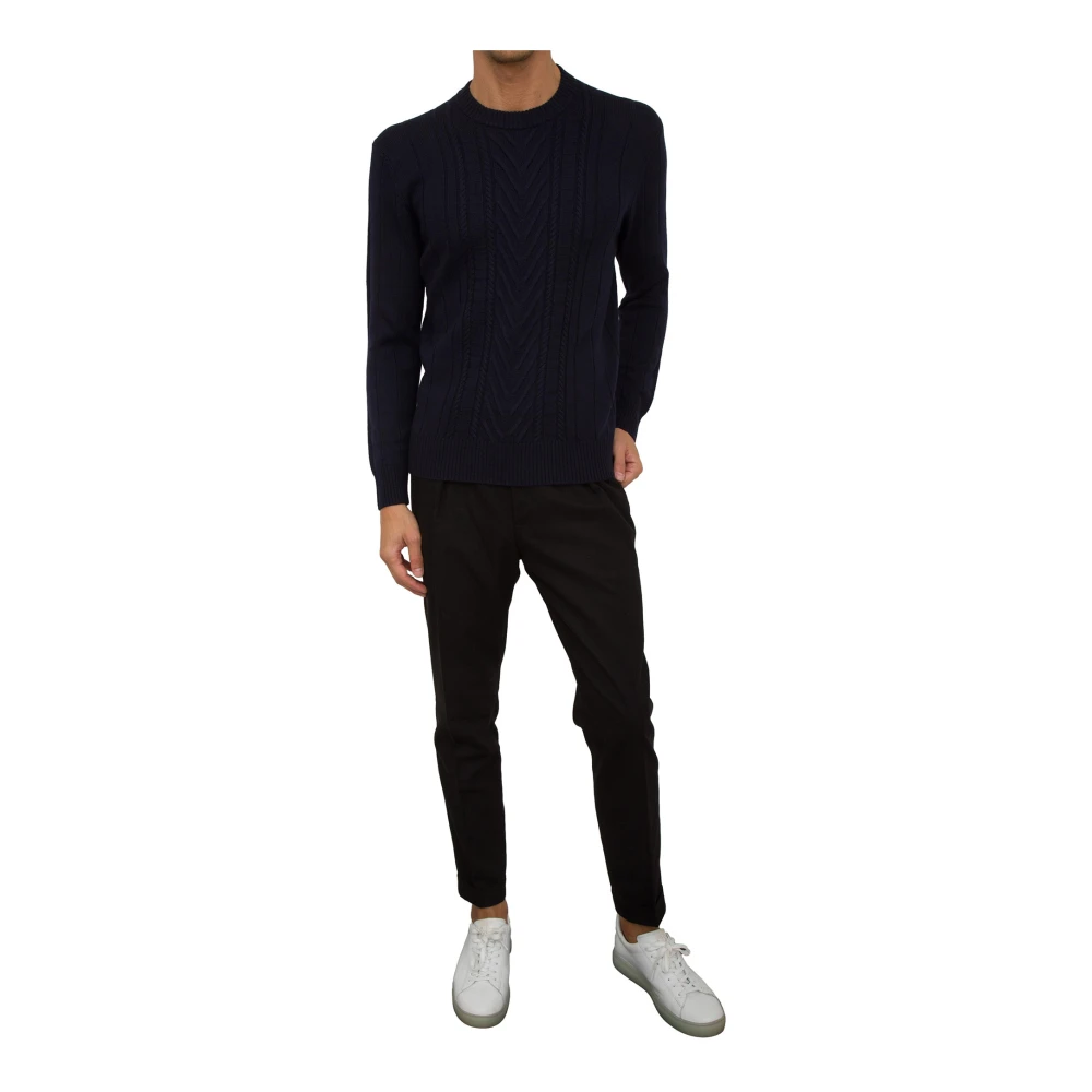 Paolo Pecora Blauw Crew Neck Shirt Blue Heren
