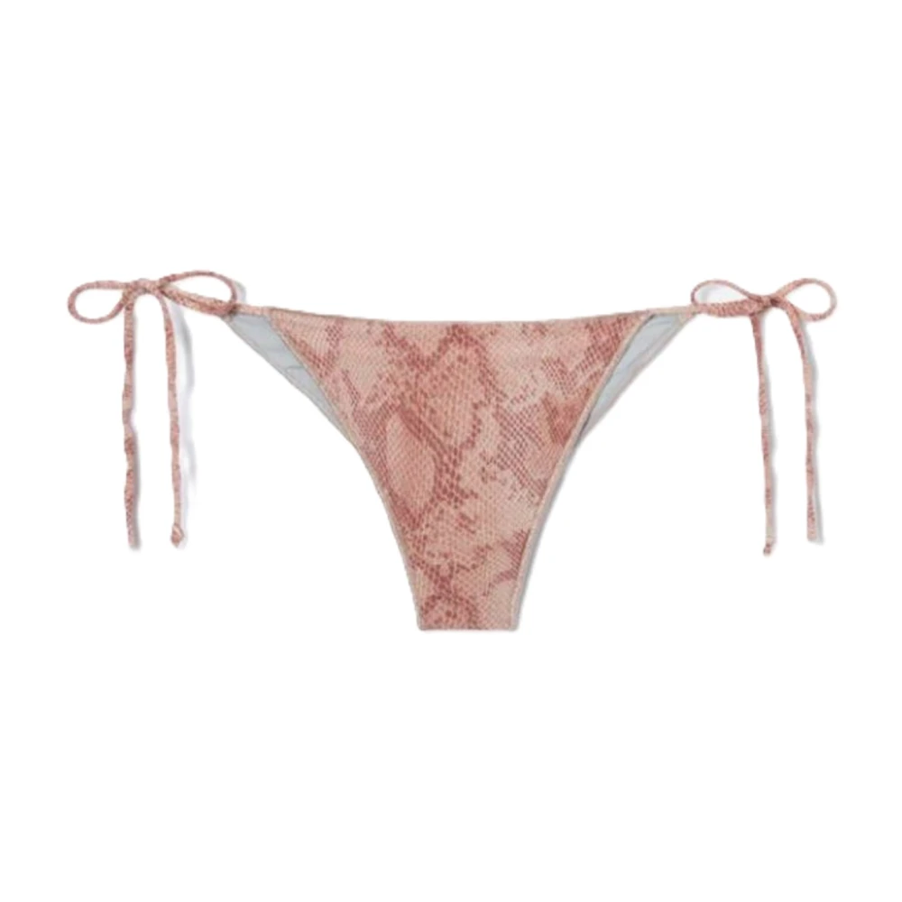 Mc2 Saint Barth Women's Pink Bikinis, S, Marielle Overlock Cheeky Bottom