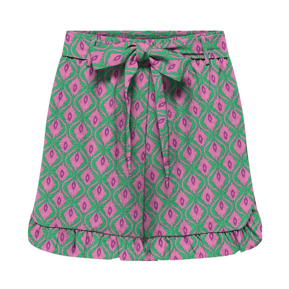 Only Frill Shorts Bermuda Style Multicolor Dames