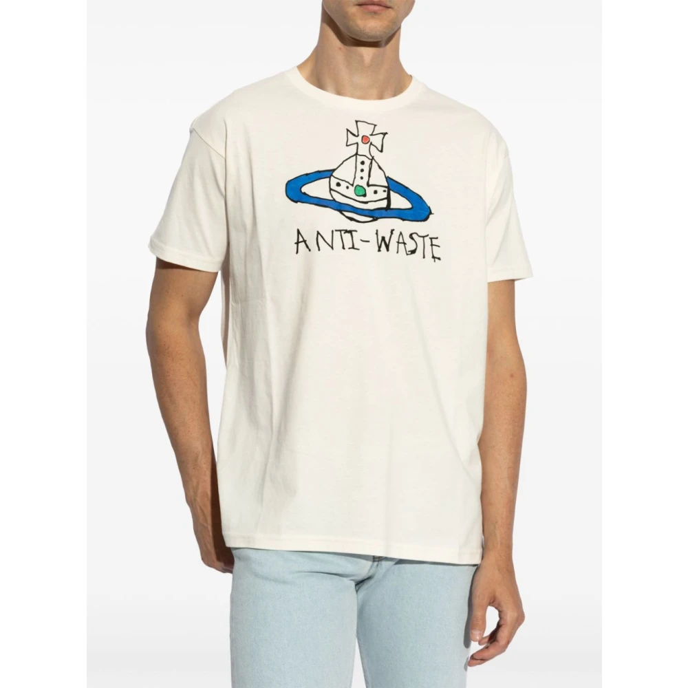 Vivienne Westwood Logo Print Katoenen T-shirts en Polo's White Heren