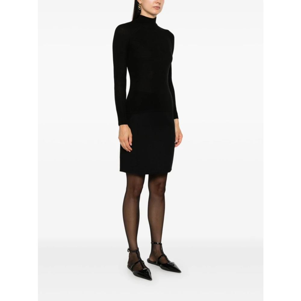 majestic filatures Zwarte Merinowol Coltrui Trui Black Dames