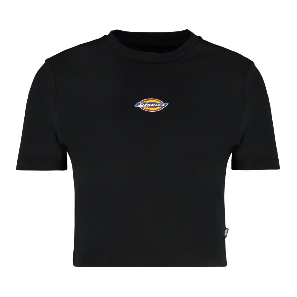 Dickies Logo Detail Cropped T-shirt Black Dames