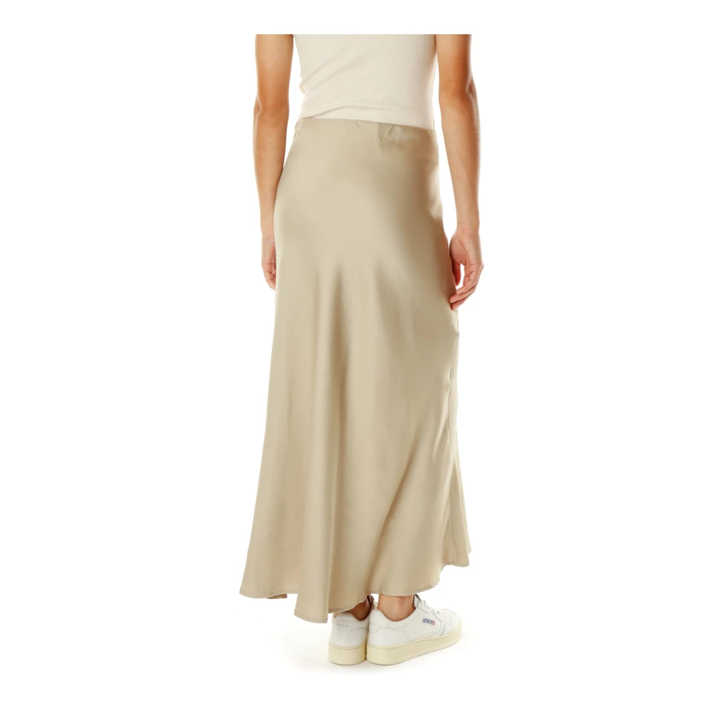drykorn Zijden A-lijn Midi Rok Beige Dames