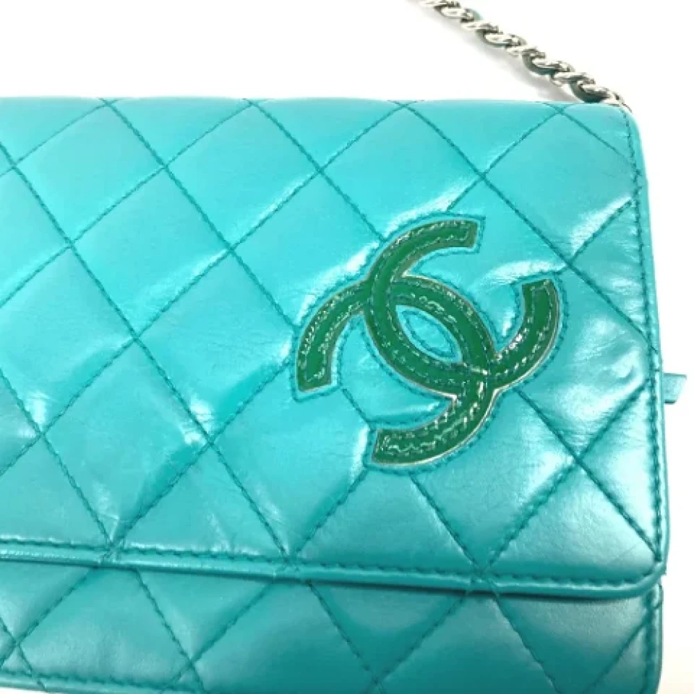 Chanel Vintage Pre-owned Leather chanel-bags Blue Dames