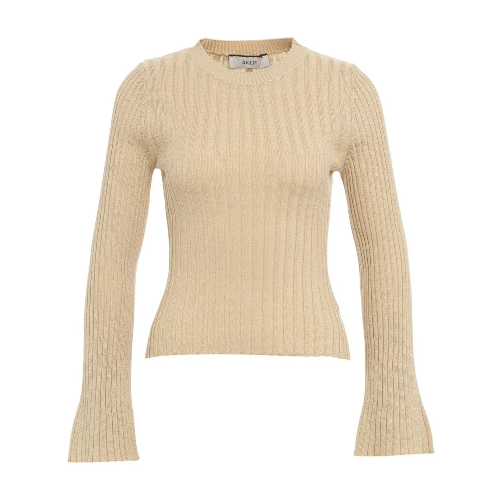 Akep Gouden Gebreide Aw24 Handwas Beige Dames