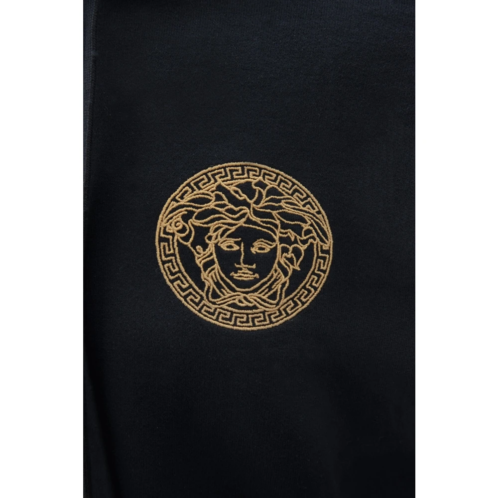 Versace Heren hoodie met Grieks stijl logo Black Heren