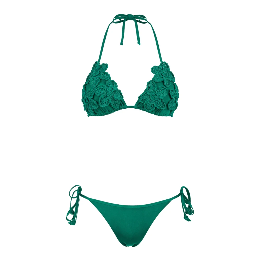 Twinset Women's Green Bikinis, S, Triangle Bikini Set
