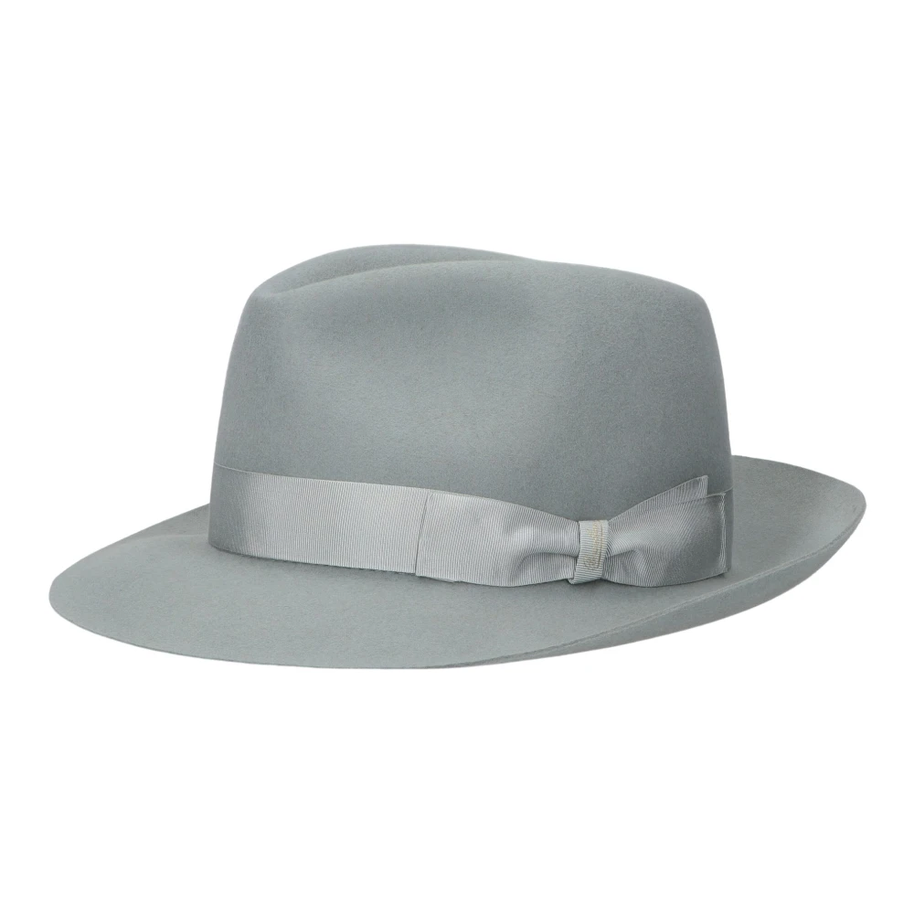 Borsalino Lichtgewicht vilten hoed met grosgrain lint Gray Heren