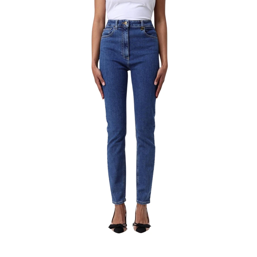 Elisabetta Franchi Women's Blue Skinny Fit Jeans, W26, Skinny Jeans Contemporary Style