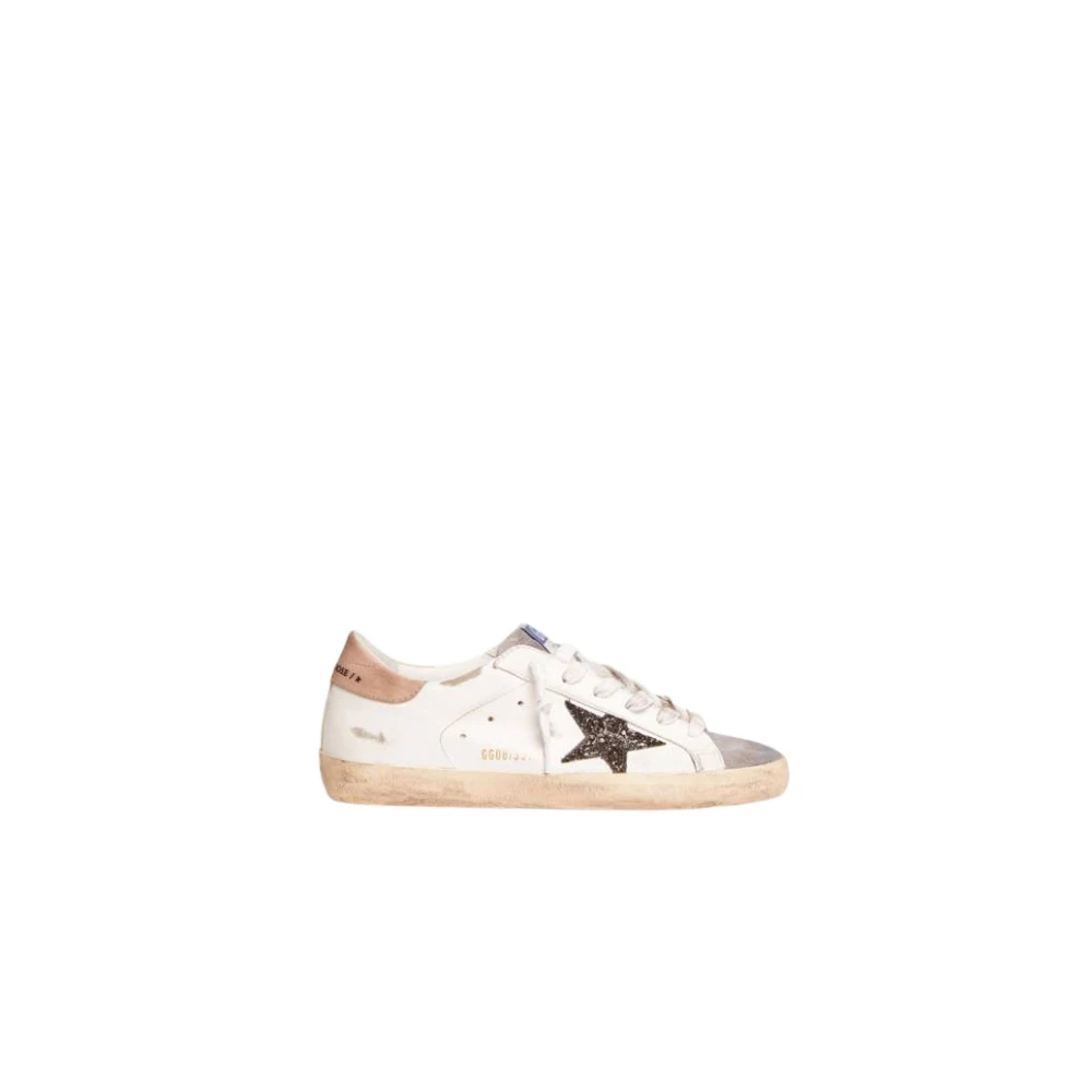 Golden Goose Super-Star Estrella Purpurina Negra Dames Schoenen Wit