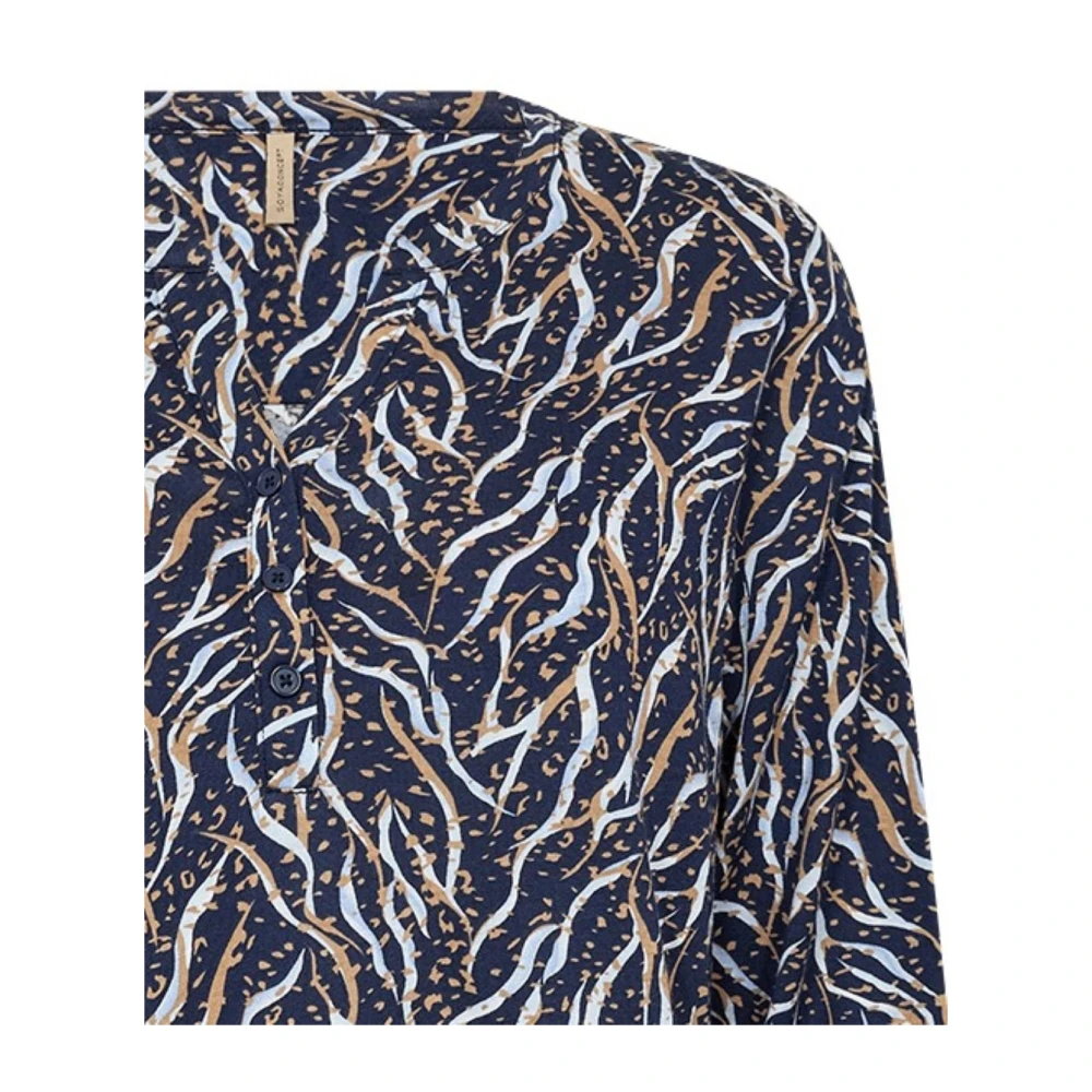 Soyaconcept Felicity Blauw Bloemenprint Shirt Blue Dames