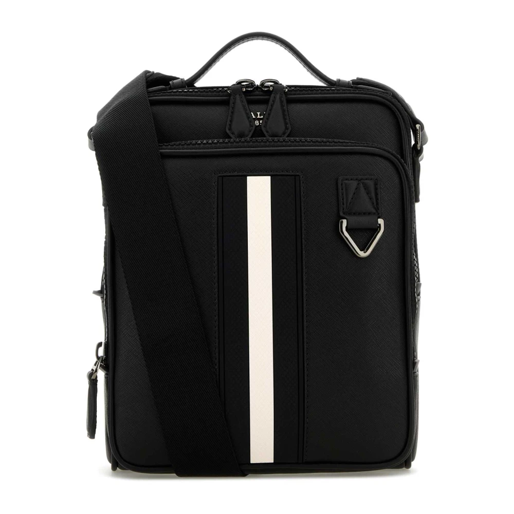 Bally Stijlvolle Zwarte Leren Crossbodytas Black Heren