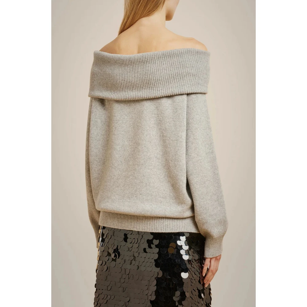 Liviana Conti Kasjmiertrui met Off-Shoulder Design Gray Dames