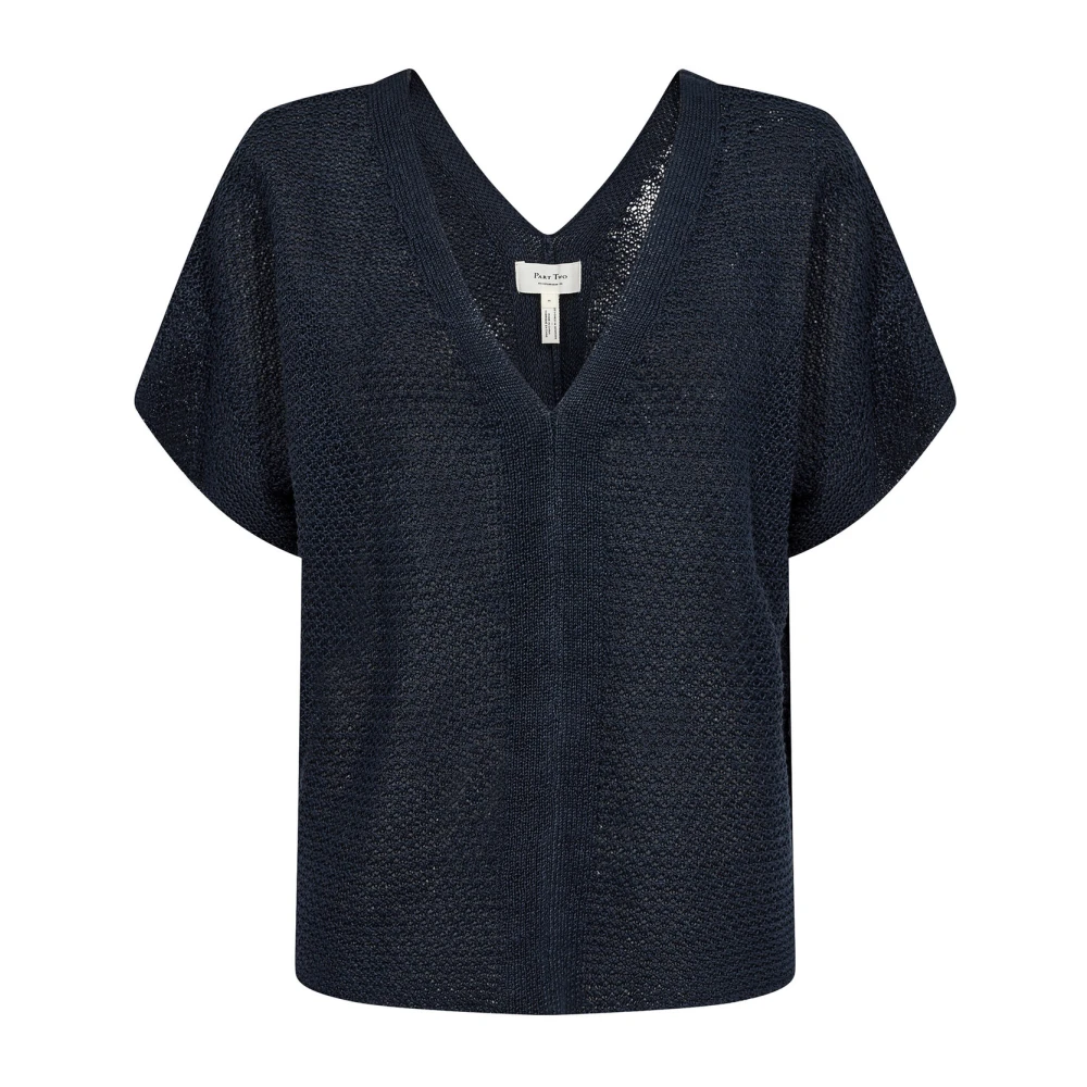 Part Two Midnight V-Hals Gebreide Trui Black Dames