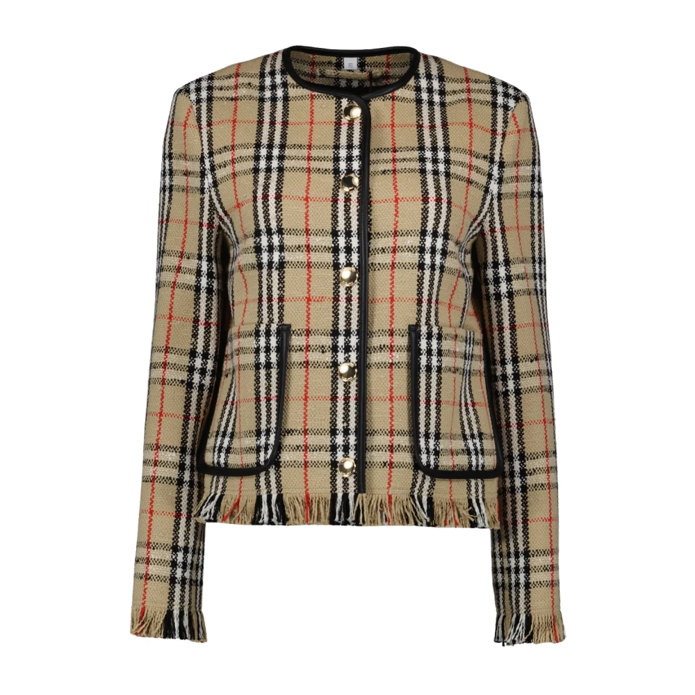 Burberry Vintage Check Cardigan Beige Dames