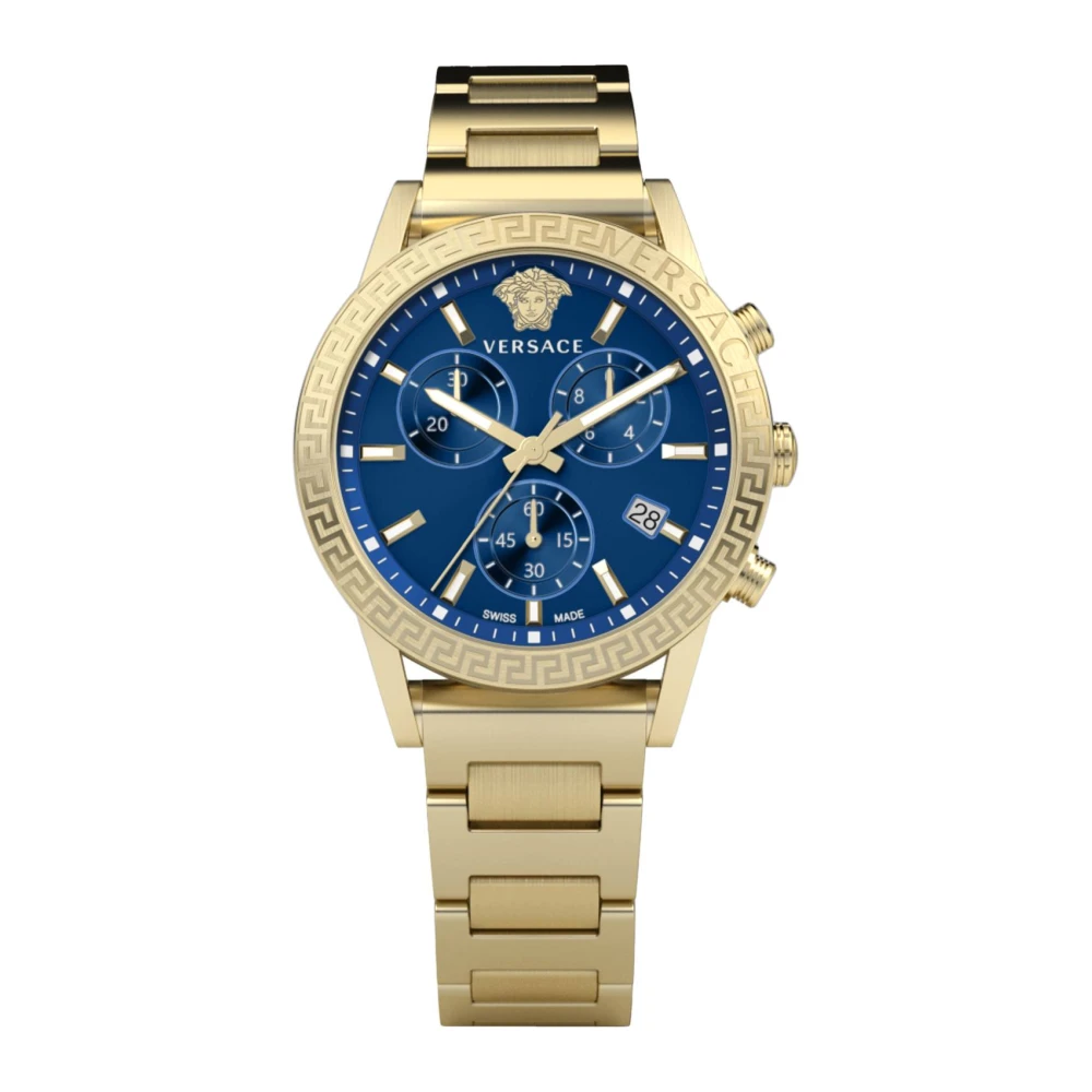Versace Women's Gold/Blue Sport Tech Chronograph Watch