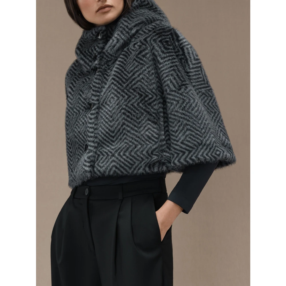RRD Contemporary Grijze Faux Fur Jas Gray Dames