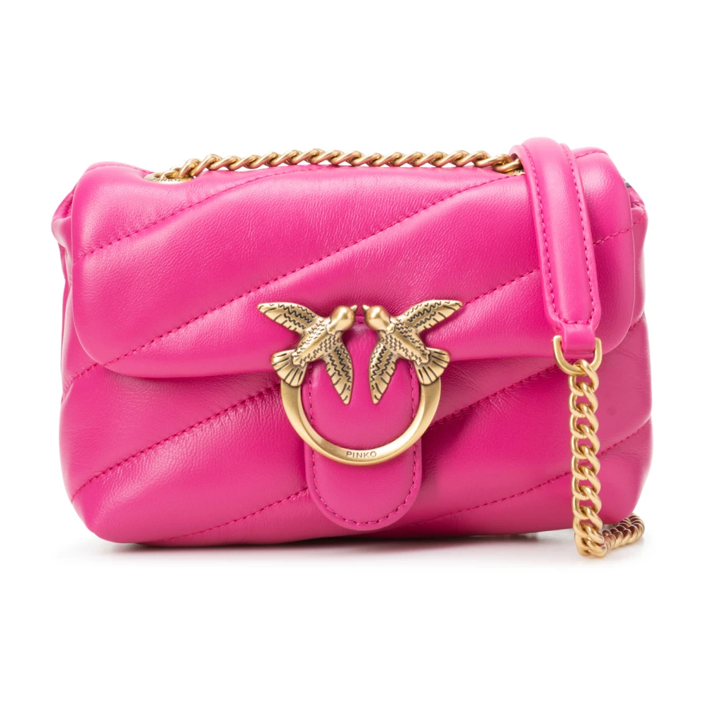 Pinko Baby Love-väska med quiltning och metallspänne Pink, Dam