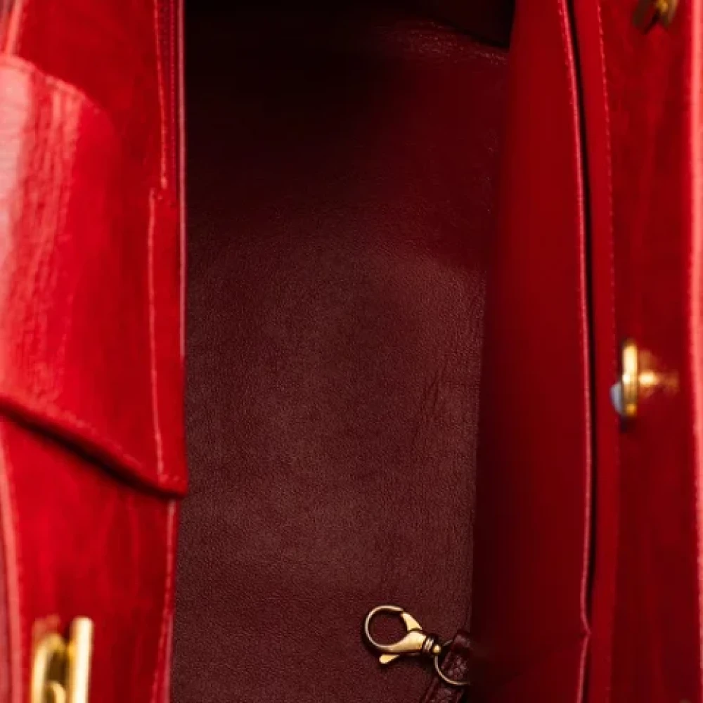 Chanel Vintage Pre-owned Leather chanel-bags Red Dames