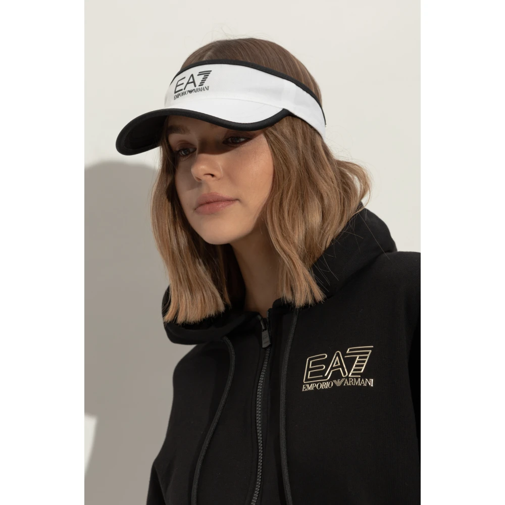 Emporio Armani EA7 Vizier met bedrukt logo White Dames
