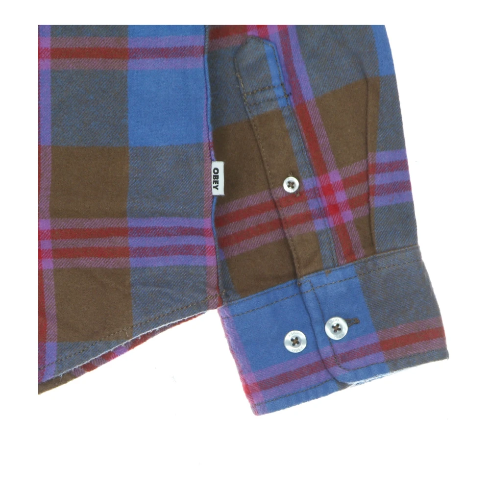 Obey Bruin Multi Geruite Overhemd met Lange Mouwen Multicolor Heren
