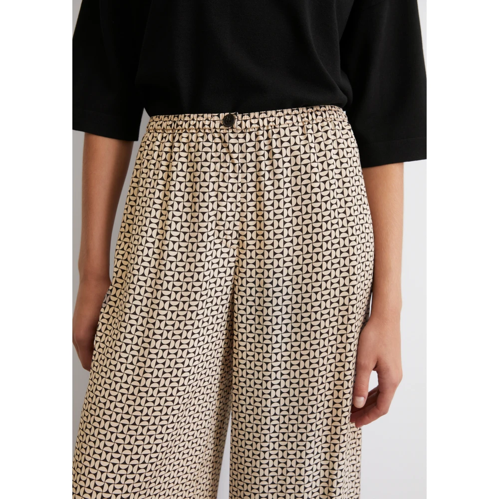 Marc O'Polo Wijde joggerbroek met all-over print Beige Dames