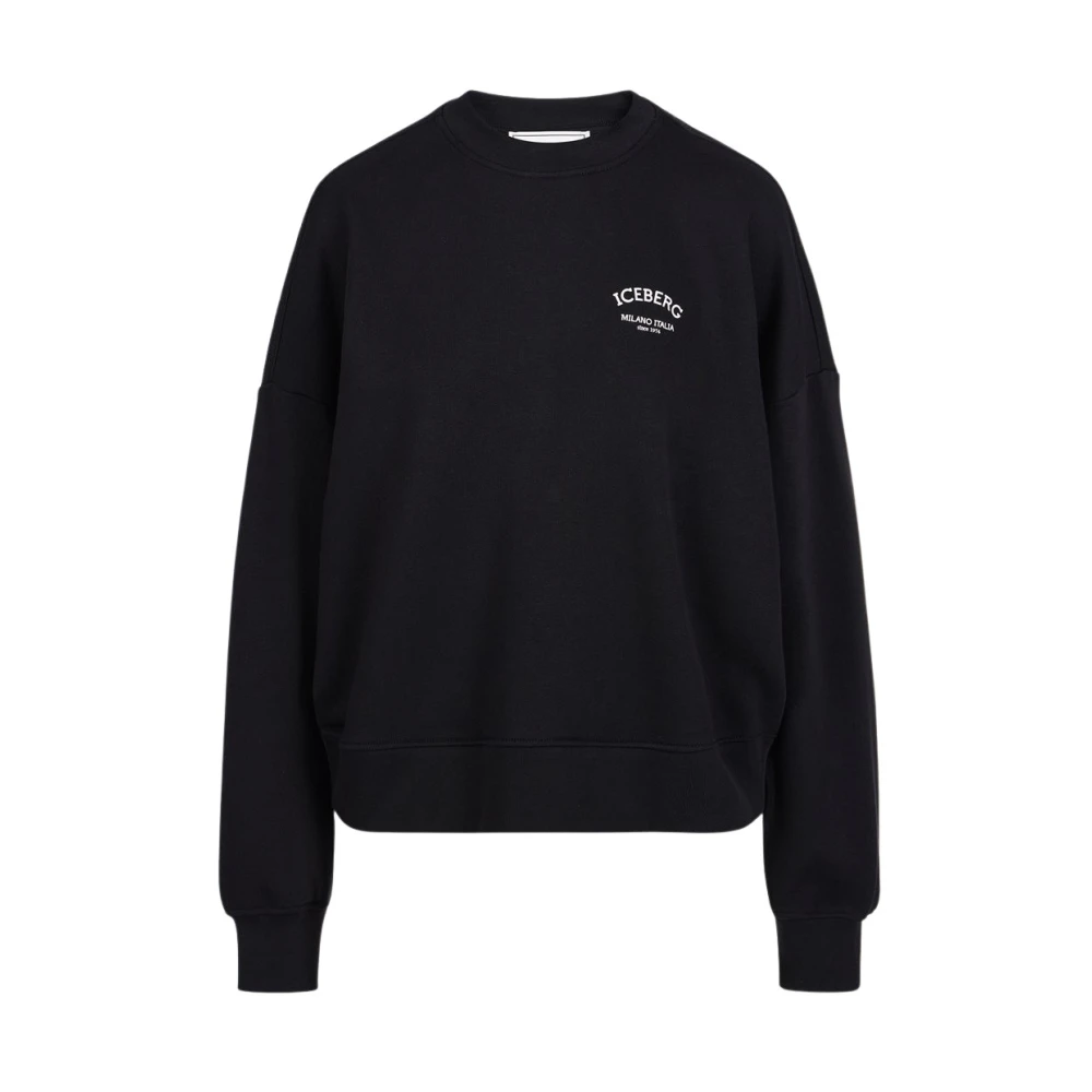 Iceberg Sweatshirt met ronde hals en logo Black Dames