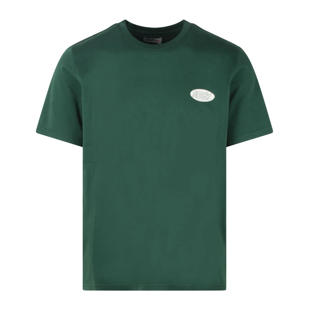 Autry Logo Print Katoenen T-shirt Fw24 Green Heren