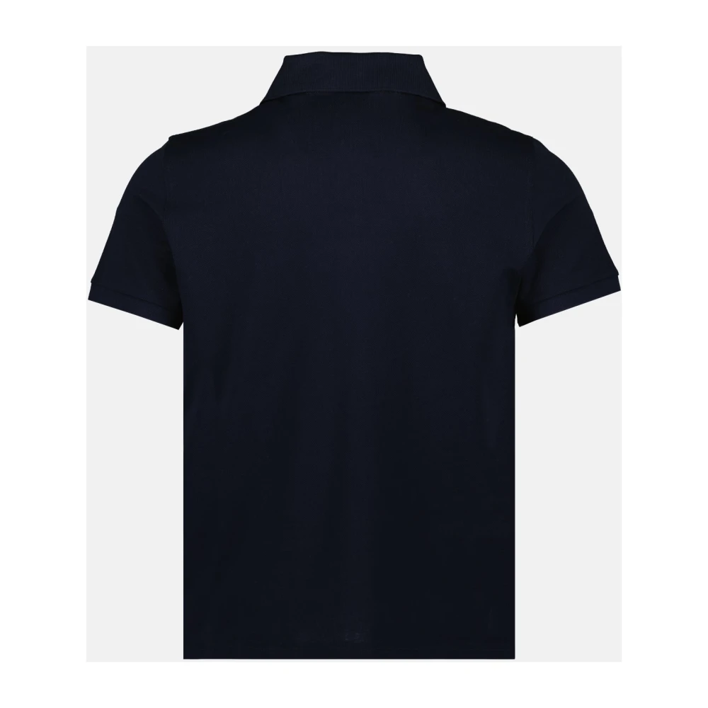 Saint Laurent Leren polo shirt met logo borduursel Blue Heren