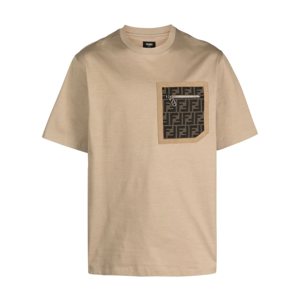 Fendi Zak T-shirt in beige Heren