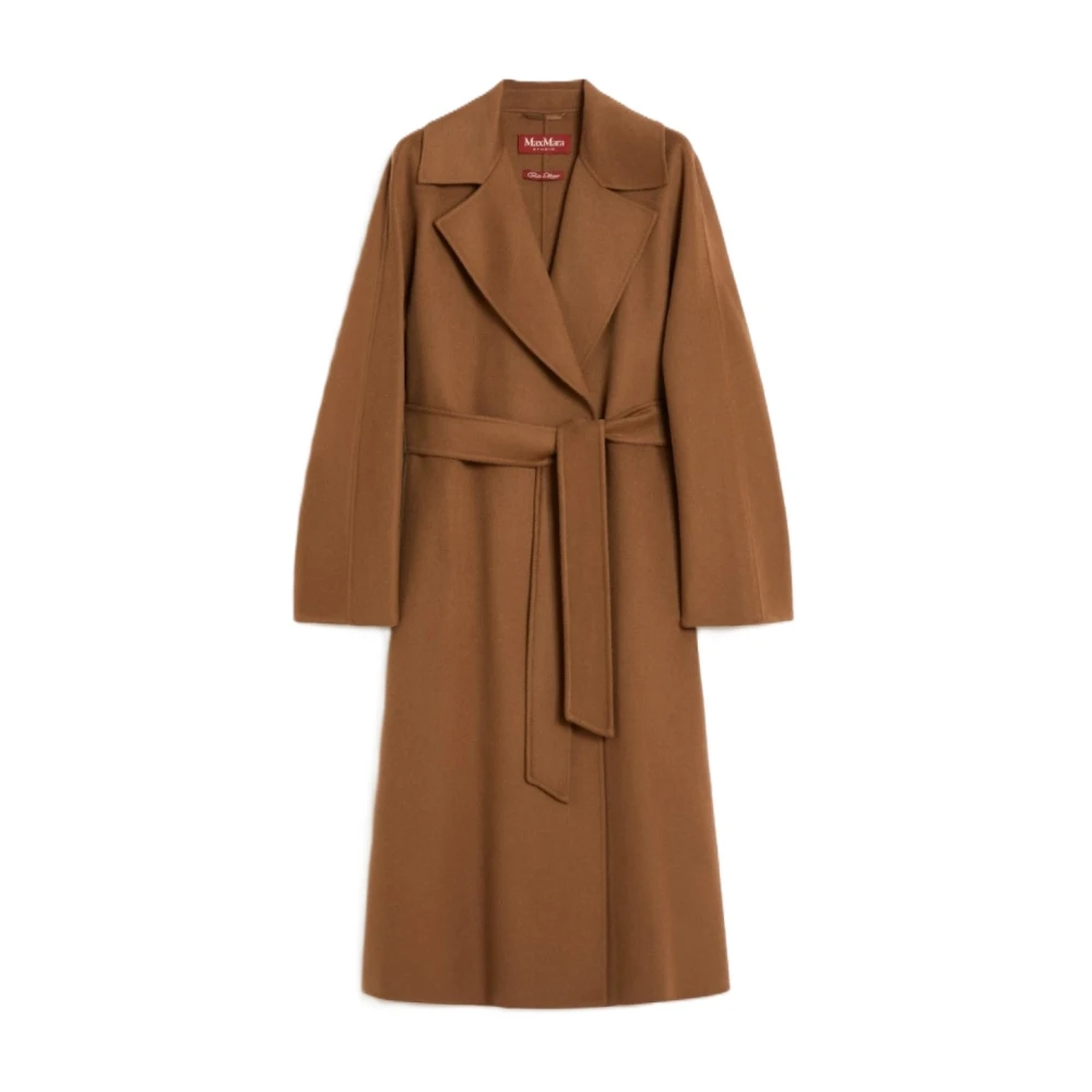 Max Mara Studio Cles Wool And Cashmere Coat - Female - Belted Coats - Brown - S - Coats - Image 3