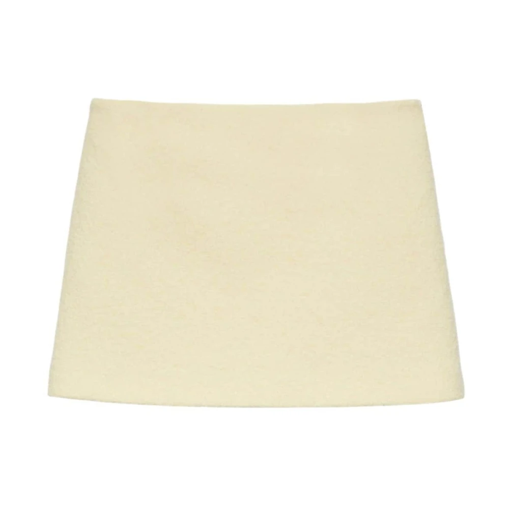 Msgm Wollen A-Lijn Mini Rok Beige Dames
