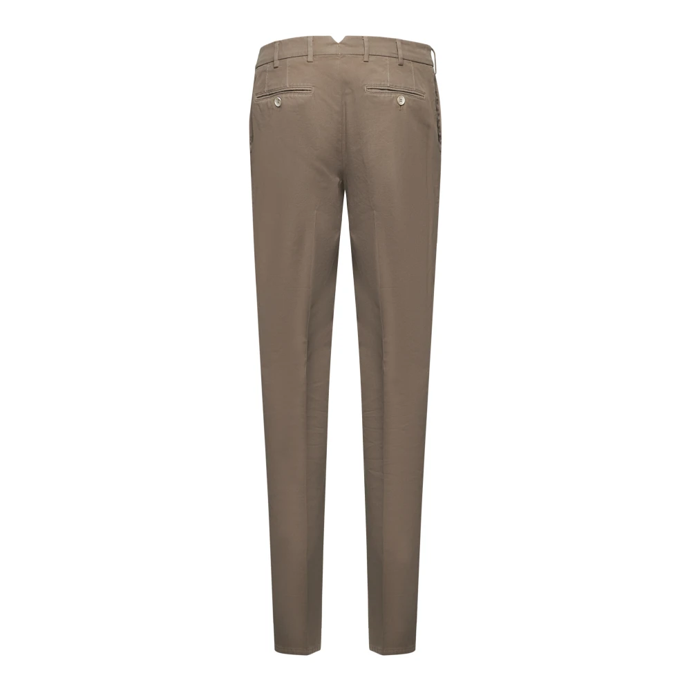 BRUNELLO CUCINELLI Beige Katoenen Italiaanse-Pasvorm Broek Beige Heren
