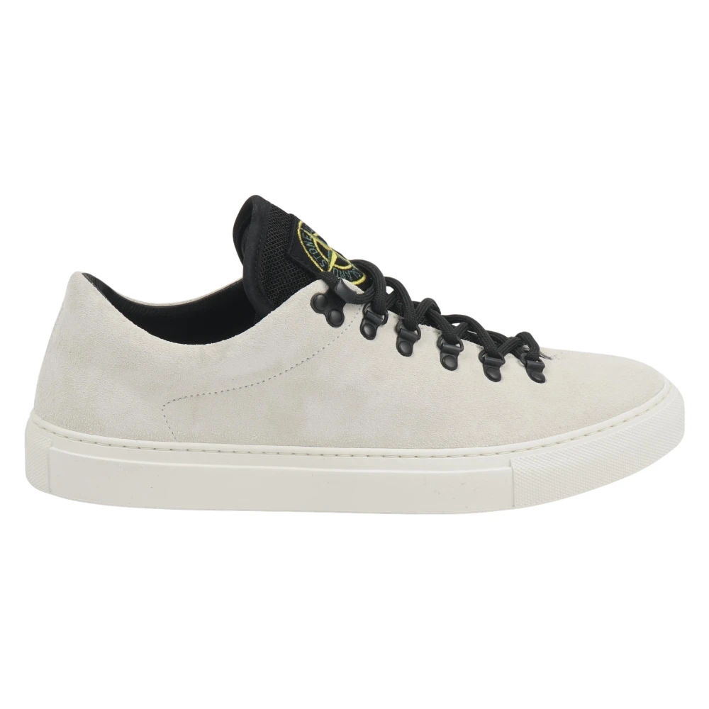 Stone Island Suede Leren Vetersneaker Heren Schoenen Beige